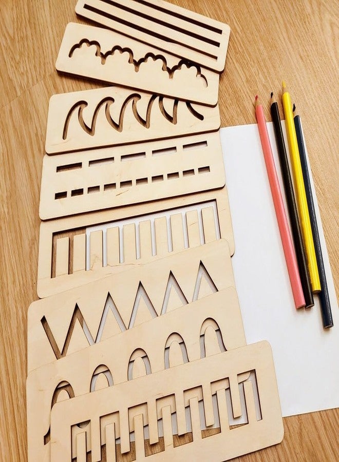 Curious Button Wooden Montessori Stencil Set for Toddler, Educational Toy for Kids, Wooden Stencils Set,Activity Toys for Kids - Image 3